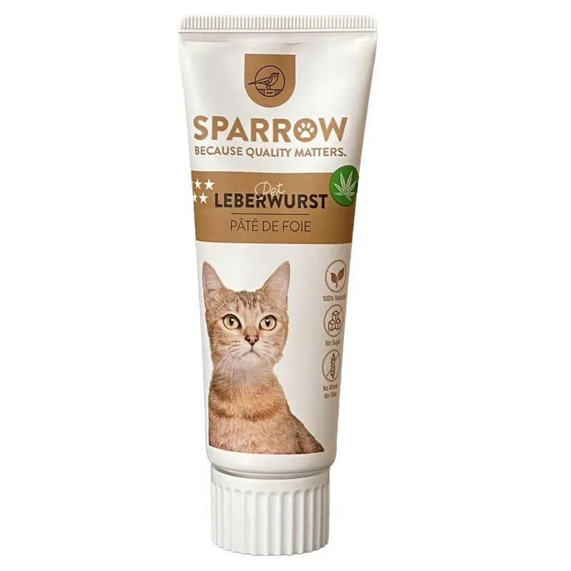 SPARROW Pet Leberwurst mit CBD für Katzen 75 g Neue Ware
